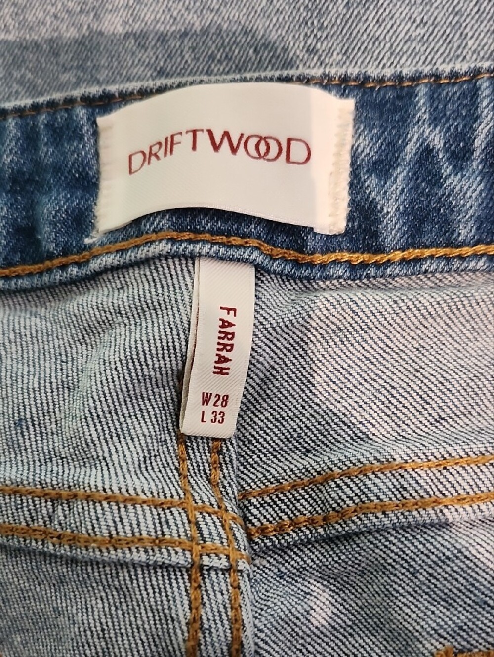 DRIFTWOOD Farrah Embroidered Cargo Flare Jeans - Savannah Wash - NWT - Picture 11 of 12